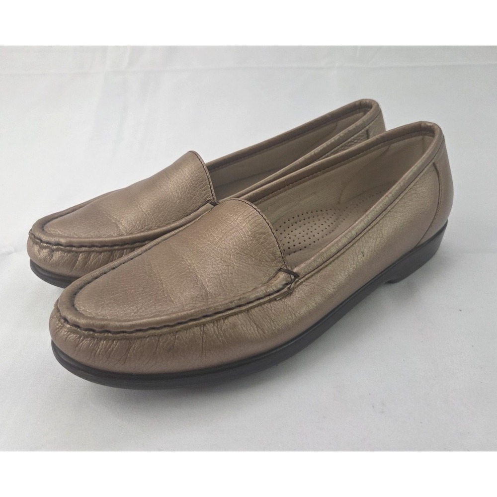 SAS Tripad Comfort Loafers Womens 9.5 M Gold Leather Grandmacore Golden Girl